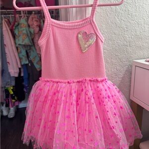 Sparkling Pink Heart Dance Dress for Kids